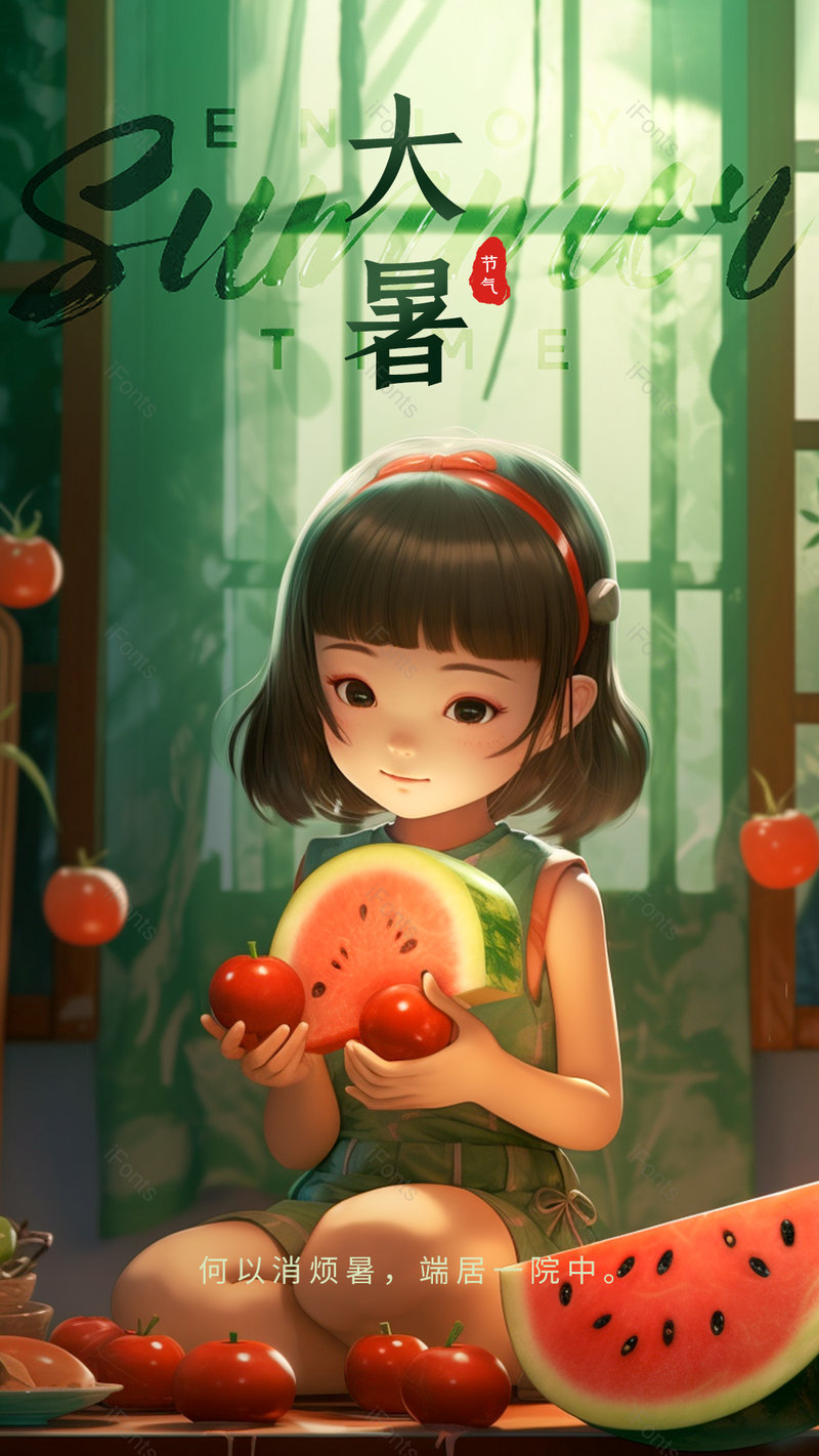 大气国风大暑节气夏日清爽荷叶品宣海报,设计模板,设计模板大全,设计模板下载